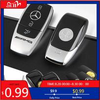 GLC GLB Automobilio Išmaniojo Raktelio Dangtelis AMG Logotipas Raktų Dėklas Modifikavimo Lipdukas Aksesuarai Mercedes Benz W205 W211 W204 W212 W176 W221