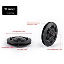 50–160 mm universalus sporto salės guolio skriemulys, nailono guolio skriemulys, rato trosas, fitneso guolio skriemulys, fitneso įranga