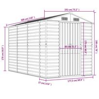 Garden Shed Anthracite 191 x 300 x 198 cm Galvanized Steel
