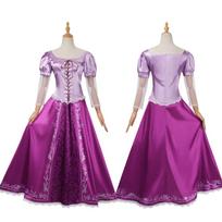 Anime Rapunzel princesės Cosplay kostiumas mergaitėms, moterims Sijonas Suknelė Fantazija Helovino Karnavalo Šventės Vaidmuo Animacinis apranga XS violetinė