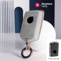 Alcantara For Volvo S90 S60 Xc60 Xc40 V60 V90 Car Key Case Holder Cover Shell Suede Keychain Remote Protector Accessories