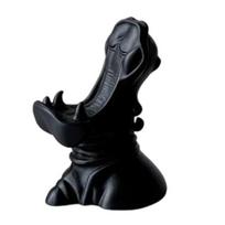 Umbra Studio 3D Printed Open Mouth Hippo Phone Stand, Cute Funny Figurine with Matte Finish, Anti-slip Holder for Phones Tablets Desktop Decor, juoda