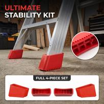 4PCS Ladder Foot Caps Non-Slip Protective Covers Rubber Anti-Skid Replacement Tips for Step Ladder Feet Accessories one size raudona