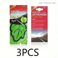 3-60pcs Car Air Freshener Natural scented tea paper Auto Hanging Vanilla perfume fragrance Leaf Shape car accessories interior 3Pcs-Apple