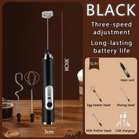 3 Gear Speed Electric Milk Frother USB Rechargeable Foam Mixer Kitchen Gadget Coffee Whisk  Cream Style2