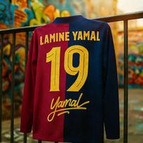 Hot Selling Lamine Yamal Fan Edition Commemorative Jersey Breathable Quick Dry Sweat Wicking Long Sleeves for Sports Kids L