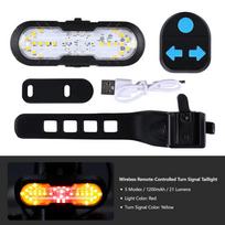 Bike Turn Signals 5 Modes With 120dB Horn Wireless Remote Control Bike light USB Rechargeable lamp for Night Cycling Safety juoda