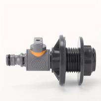 PVC/IBC Water Barrel Adapter, Durable Water Tank Adapter with Valve, Quick Installation Rainwater Collection Connector Kit pilka spalva