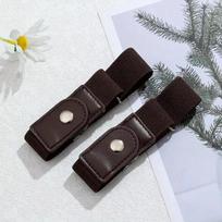 2vnt./komplektas Be sagties elastingas diržas moterims Vyrams Unisex tamprus diržas kelnėms Džinsai Kasdienis su sagtimi be sagties reguliuojamas nematomas diržas ruda