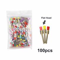 100 vnt Dental Prophy šepetėliai Poliravimo poliruoklis Vienkartinis skląsčio tipas Mišri spalva Naudojamas dėmėms pašalinti ir poliruoti 100pcs-flat head white