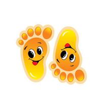 Home Decoration Popular Cartoon Baby Wall Stickers Ladder Feeted Shape Children Footprints Kindergarten Cute 2PCS/Set  Accessories S oranžinė