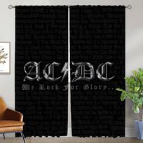 Rock-ACDC Halloween Decoration Home Interior Curtains for Living Room Curtain Shades Tulle for Bedroom Partition Kitchen Elegant W50xH70cmx2pcs-CL