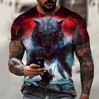 Animal Wolf 3D Print T-Shirts Streetwear Men Fashion Casual Oversized O-Neck Short Sleeved T Shirt Tees Tops Clothing S