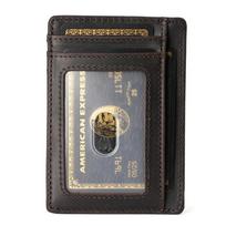 Slim Genuine Leather Card Holder Wallet for Cards Minimalist Crazy Horse Leather Card Case Slim Front Pocket Wallets kava