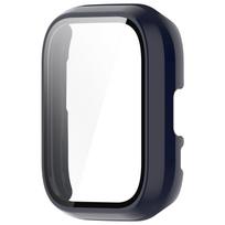 Stiklas+Dėklas Amazfit Active, Grūdintas Stiklas Ekrano Apsauga ir Kietas PC Apsauginis Bamperis Amazfit Active Aksesuarams for Amazfit Active vidurnakčio mėlyna spalva