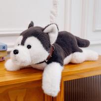 Minkštas ir mielas šuns pliušinis žaislas Mielas augintinis Auksinis retriveris Haskis Namų dekoracija Vaikams Bėglis Lėlė Biuro juosmens atrama 40cm【0.36kg】 black