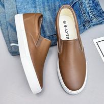 Men's Soft Leather Slip-On Loafers Casual Sneakers Non-Slip Driving Footwear Comfortable Gray Flat Sole Shoes for Daily Wear 39 ruda