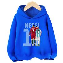 Soccer Star Messi Cartoon Children's Hoodie Cartoon Printed Spring Long-sleeved Sweatshirt Casual Top for Boys and Girls 110