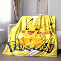 1 vnt. Pikachu Pokémon flanelinis pledas, minkštas, draugiškas odai, su skaitmenine spauda, įvairių dydžių, tinkamas šeimai, draugams, gimtadieniui 80x120cm