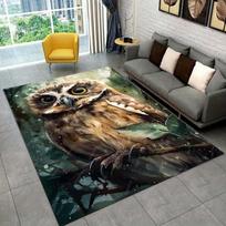 Owl Carpet for Modern Living Spaces | Wildlife Themed Area Rugs | Cozy Home Furnishings for Nature Lovers Skid resistant carpet 50cm x 80cm