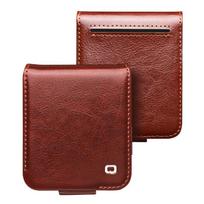 Natūralaus tikro odos dėklas Samsung Galaxy Z Flip 6 5G, Premium karvės odos piniginės tipo dangtelis Samsung Z Flip 6 dėklui For Galaxy Z Flip6 ruda