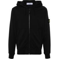 Stone Island Solid Color Logo Hooded Zip Long Sleeve Sweatshirt Men sweatshirt Black K1S156100042-S0051-V0029 XS