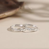 Begonia Couple Rings: Mori Style Floral Pair for Men and Women – Fresh Gift for Girlfriend Begonia Flower Couple Ring - Women's