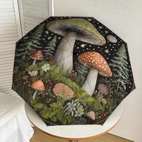 1pc Mystical Forest Mushroom Garden Umbrella with Plastic Handle,Suitable for All Seasons Home Travel Outdoor UmbrellaDD1278