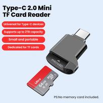 USB Type C 2.0 Mini TF Card Reader Support 2TB capacity High Speed Transfer Universal for Type C Devices Phone Laptop Type C 2.0 tamsiai pilka spalva