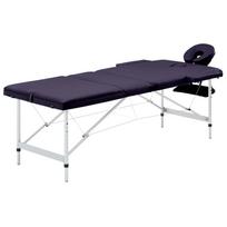 Folding 3 Zone Massage Table with Aluminum Frame Purple