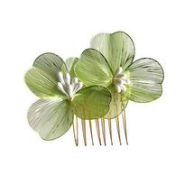 Flower Hair Comb Fashion Hair Clip Hair Jewelry Hairpin  Women žalia