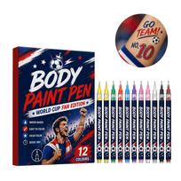 Body Paint Pen Set 12 Pack Water Based Face and Body Art Marker Quick Dry for DIY Drawing Temporary Skin Decoration Nail Art one size balta