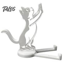 Curved Lifting Phone Holder 3D Printed Mobile Holder, One-Piece Molding Stand, Stable Support Climbing Cat Shape for Watching Videos Stand For balta