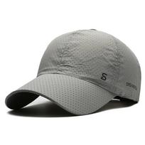 Men Women Mesh Moisture-Waging Quick Dry Baseball Cap Male Summer Female Originality Adjustable Breathable Sun Visor Fishing Hat 56-60cm šviesiai pilka spalva