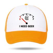I NEED BEER Foam Trucker Cap Man Woman Summer Visor Mesh Baseball Hat Funny Fuel Gauge Print Unisex Casual UV Sun Fisherman Cap oranžinė