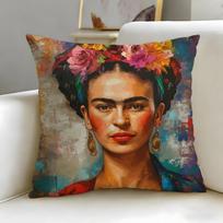 Classic Artist Frida Kahlo Cushion Cover Soft & Easy-Wash Pillow Case – Versatile For Couch, Bed, Travel And Office Peach skin 18*18(CM)-1Pcs