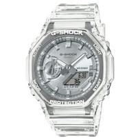 Casio 2100 Clear Silver Overseas Model G-Shock Analog-Digital Watch, Skeleton, GA-2100BM-7A8, Men's, [Used]