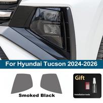 Iš anksto išpjauta TPU priekinių žibintų PPF plėvelė Hyundai Tucson 2025-2026 m. Dūmų juoda, blizgi, atspari įbrėžimams apsauginė vinilinė plėvelė, dangtelio plėvelės rinkinys For 24-26 SMK