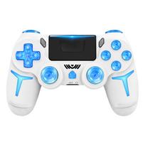 Wireless Bluetooth Game Controller for PS4 with RGB Light Dual Vibration Six-Axis Black