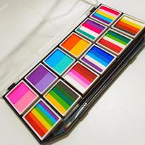 Professional 12-Color Rainbow Water-Based Body Paint Kit with 2pcs Brushes for Children's Body Art