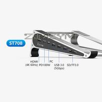 Laptop Stand with 4K 60Hz HD SD/TF Card Reader USB 3.0 5Gbps 100W PD Charger Type-C Hub Docking Station