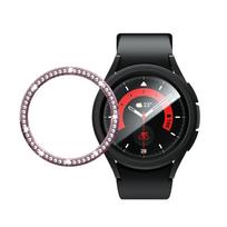 Diamond Bezel for Samsung Galaxy Watch 6 43mm 47mm Diamond Decoration Bezel Protector Protective Case for Galaxy Watch6 Galaxy Watch 6 47mm rožinė
