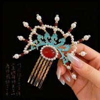 Pearl Auspicious Cloud Hair Comb Hairpin High-end Chinese-style Hair Accessory Hair Comb Hairpin Ancient Style Headwear Hairpin