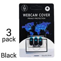 Internetinės kameros dangtelis, plastikinis fotoaparato objektyvo lipdukas, skirtas „iPhone“ nešiojamam kompiuteriui 3pack juoda