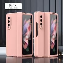 Skirtas Samsung Galaxy Z Fold 3 4 5g vyrių dėklas, skirtas Samsung Z Fold 3 vyrių dėklas Z Fold4 su priekiniu ekranu, stikline plėvele, pilnai šarvais For Galaxy Z Fold 4 rožinė