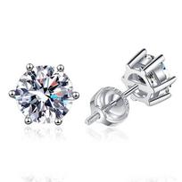 D spalvos 2 ct moissanite auskarai moterims vyrams Lab deimantiniai baltu auksu dengti 925 sterlingų sidabriniai auskarai Prabangūs puikūs papuošalai 0.5ct and 0.5ct