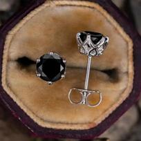 Originalūs 0,5-1 karato D spalvos moisanito auskarai-vinukai moterims vyrams iš tikro 925 sidabro, auskarai vėrimui, juodi auskarai, vestuviniai papuošalai 0.5Carat