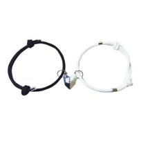 1 pora poros apyrankės magnetinės romantiškos meilės unisex širdies formos reguliuojamo ilgio vyriška apyrankė F