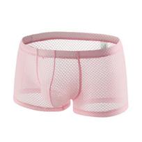 Vyriški Slim Fit šortai kelnaitės Vasariniai ploni mažo aukščio vienspalviai apatiniai, kvėpuojantis tinklelis, elastingas juosmuo Kelnaitės Apatiniai drabužiai L rožinė