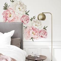 Creative Simple Watercolor Peony Stickers Pvc Self-Adhesive Wall Stickers gray